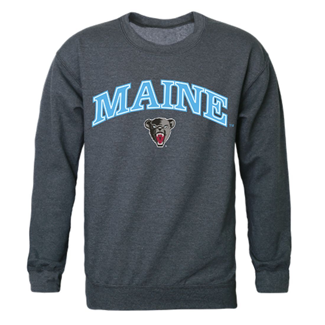 UMaine University of Maine Campus Crewneck Pullover Sweatshirt Sweater Heather Charcoal-Campus-Wardrobe