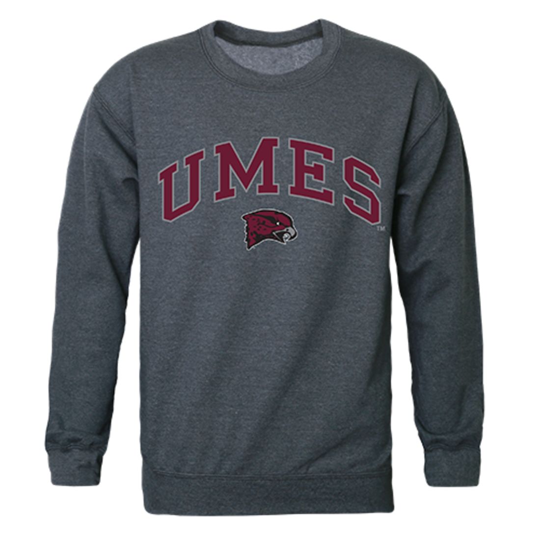 UMES University of Maryland Eastern Shore Campus Crewneck Pullover Sweatshirt Sweater Heather Charcoal-Campus-Wardrobe