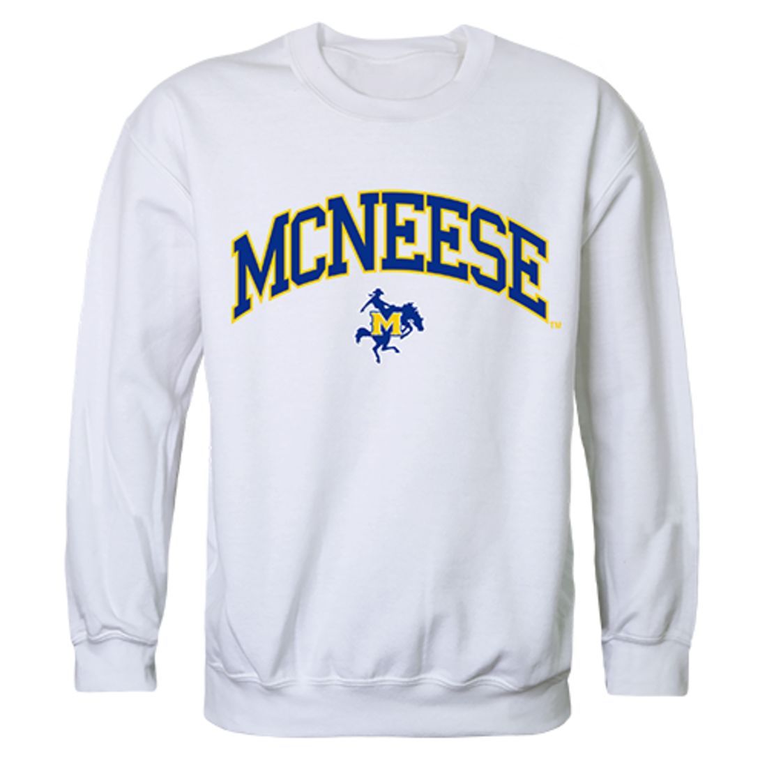 McNeese State University Campus Crewneck Pullover Sweatshirt Sweater White-Campus-Wardrobe