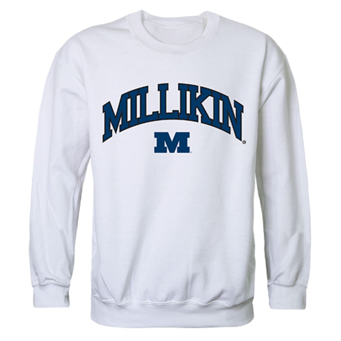 Millikin University Campus Crewneck Pullover Sweatshirt Sweater White-Campus-Wardrobe