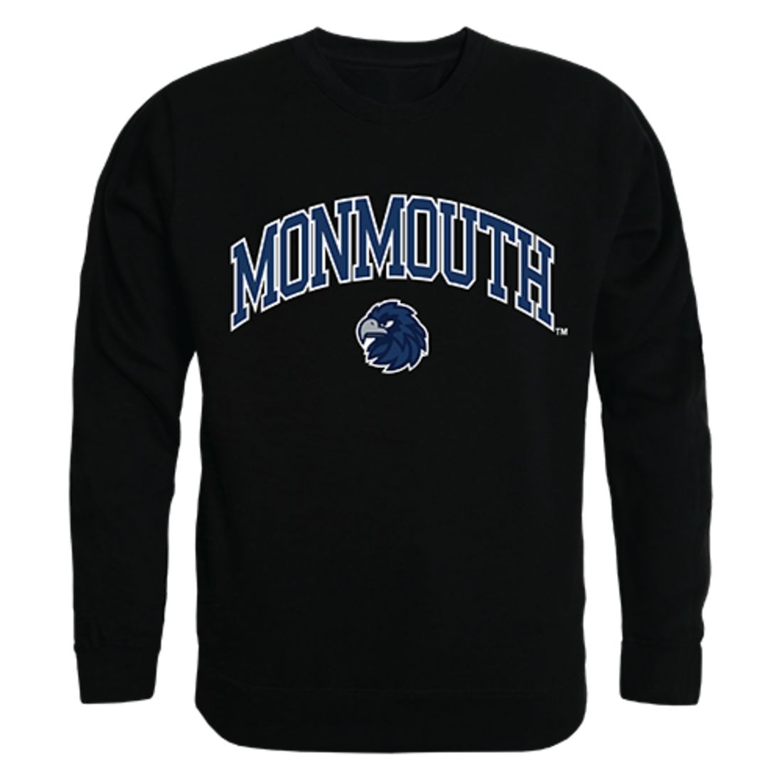 Monmouth University Campus Crewneck Pullover Sweatshirt Sweater Black-Campus-Wardrobe