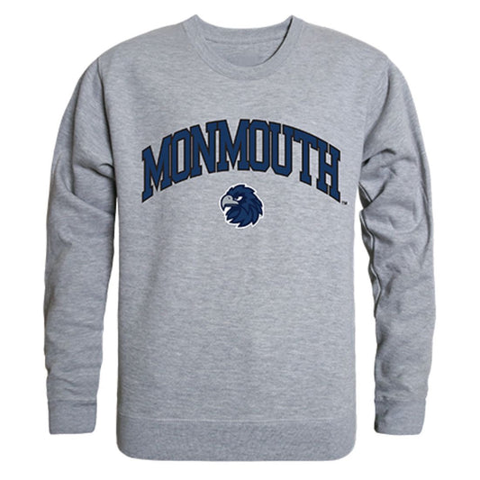 Monmouth University Campus Crewneck Pullover Sweatshirt Sweater Heather Grey-Campus-Wardrobe