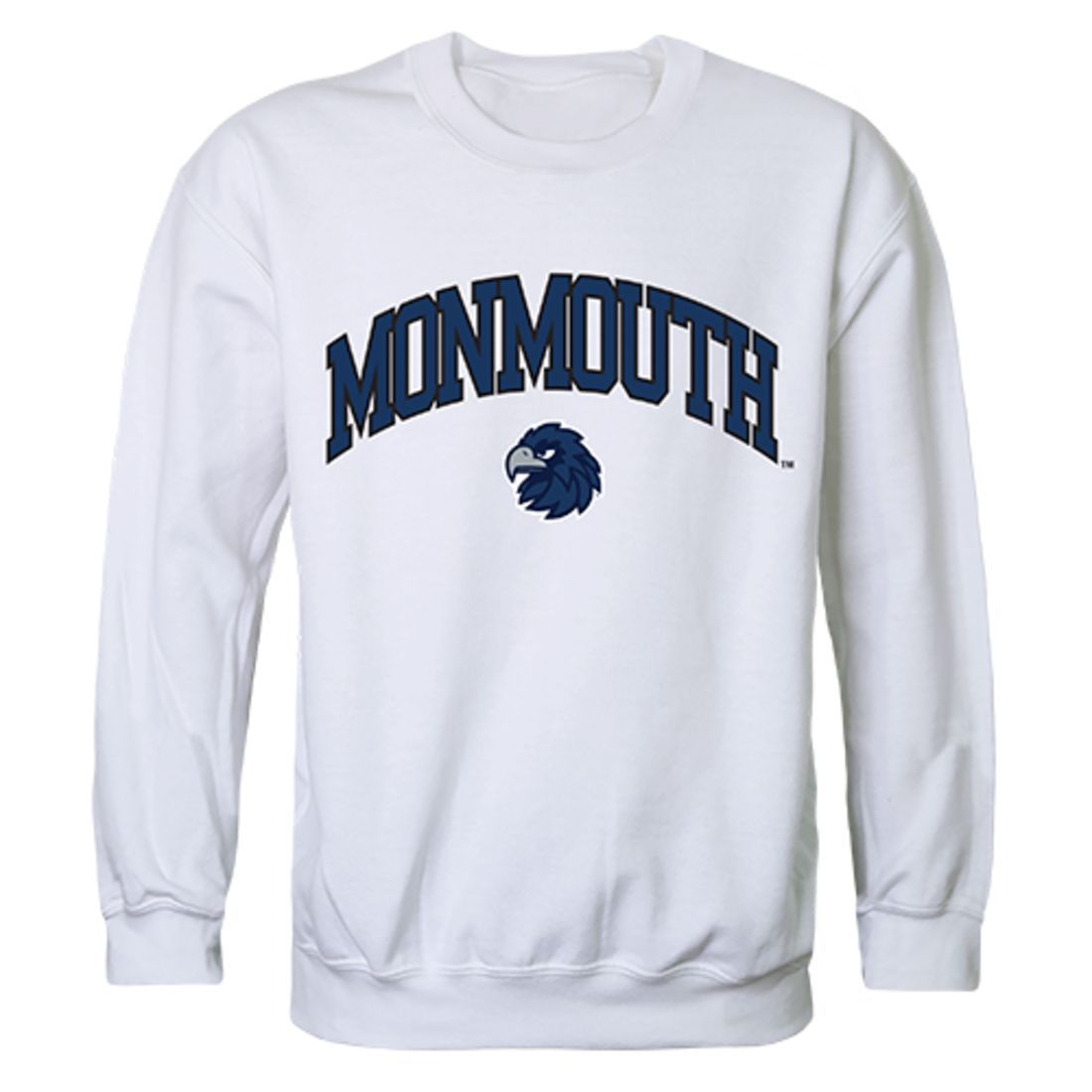 Monmouth University Campus Crewneck Pullover Sweatshirt Sweater White-Campus-Wardrobe