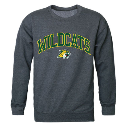 NMU Northern Michigan University Campus Crewneck Pullover Sweatshirt Sweater Heather Charcoal-Campus-Wardrobe