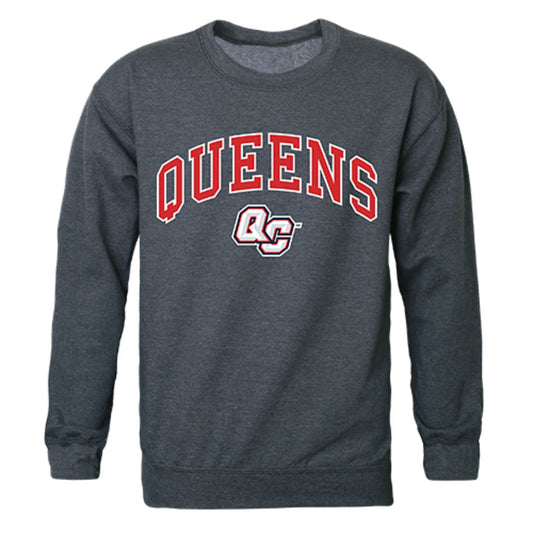 CUNY Queens College Campus Crewneck Pullover Sweatshirt Sweater Heather Charcoal-Campus-Wardrobe