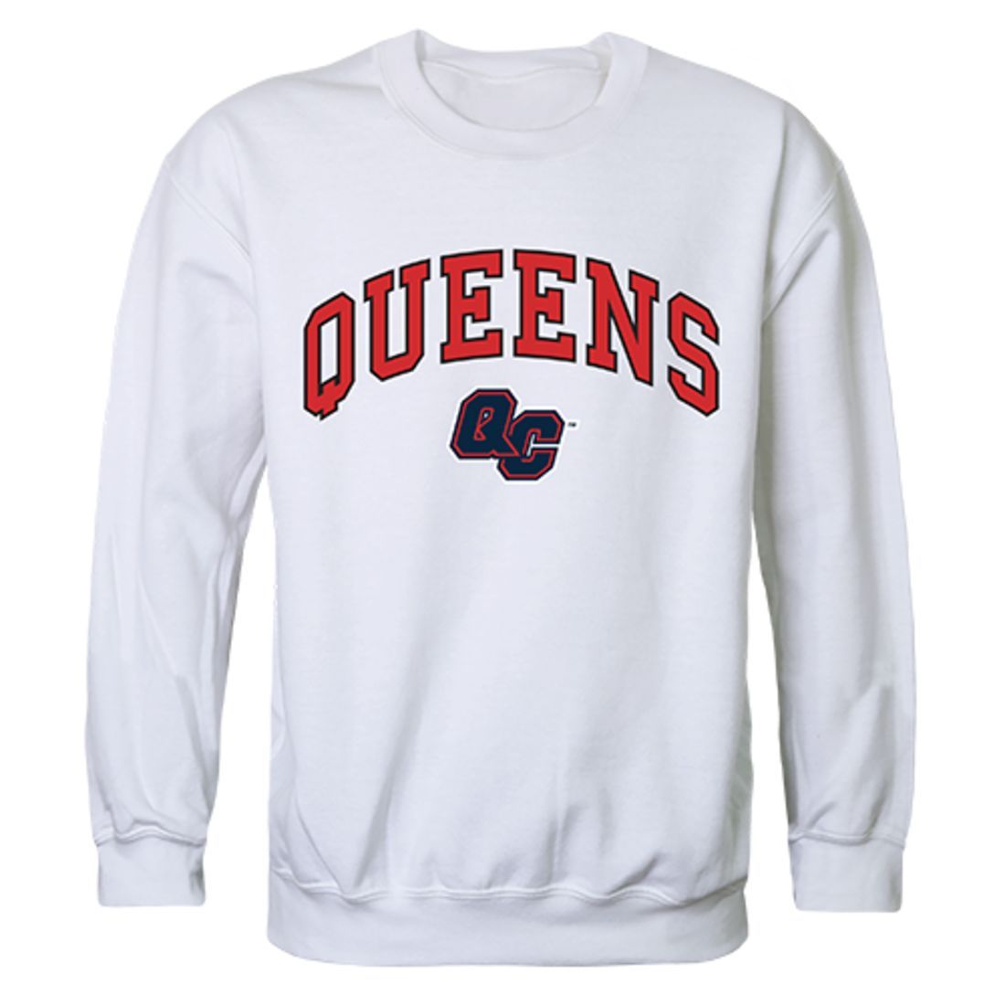 CUNY Queens College Campus Crewneck Pullover Sweatshirt Sweater White-Campus-Wardrobe