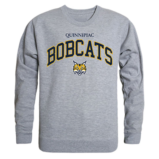 QU Quinnipiac University Campus Crewneck Pullover Sweatshirt Sweater Heather Grey-Campus-Wardrobe