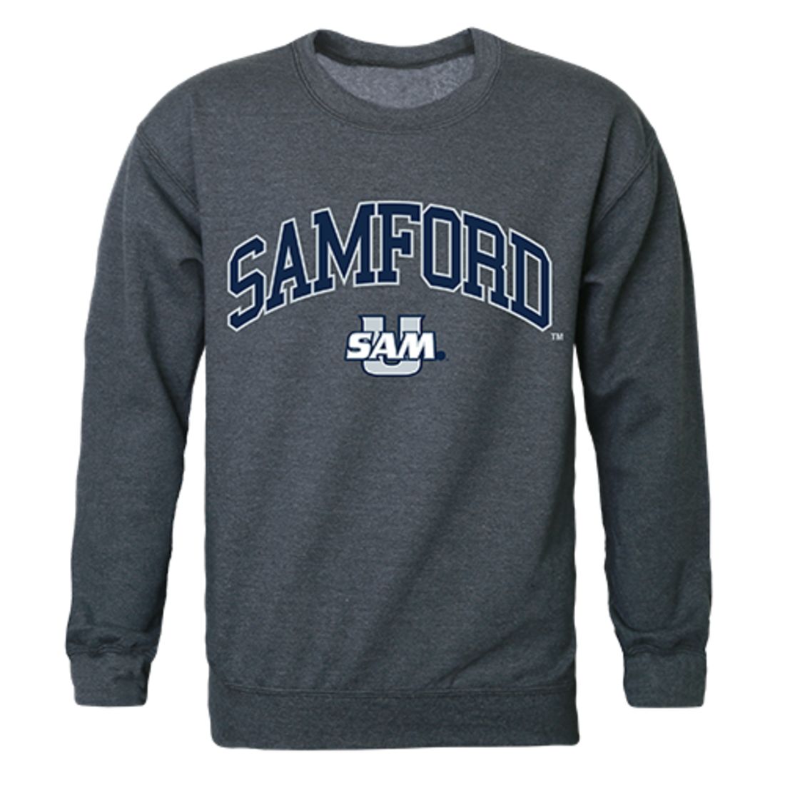 Samford University Campus Crewneck Pullover Sweatshirt Sweater Heather Charcoal-Campus-Wardrobe
