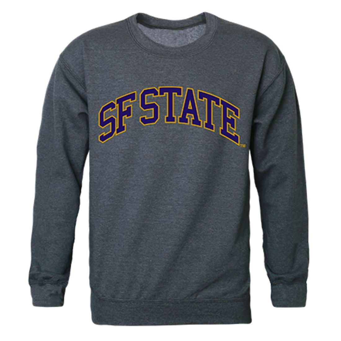 SFSU San Francisco State University Campus Crewneck Pullover Sweatshirt Sweater Heather Charcoal-Campus-Wardrobe