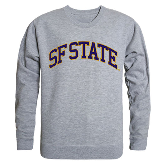 SFSU San Francisco State University Campus Crewneck Pullover Sweatshirt Sweater Heather Grey-Campus-Wardrobe