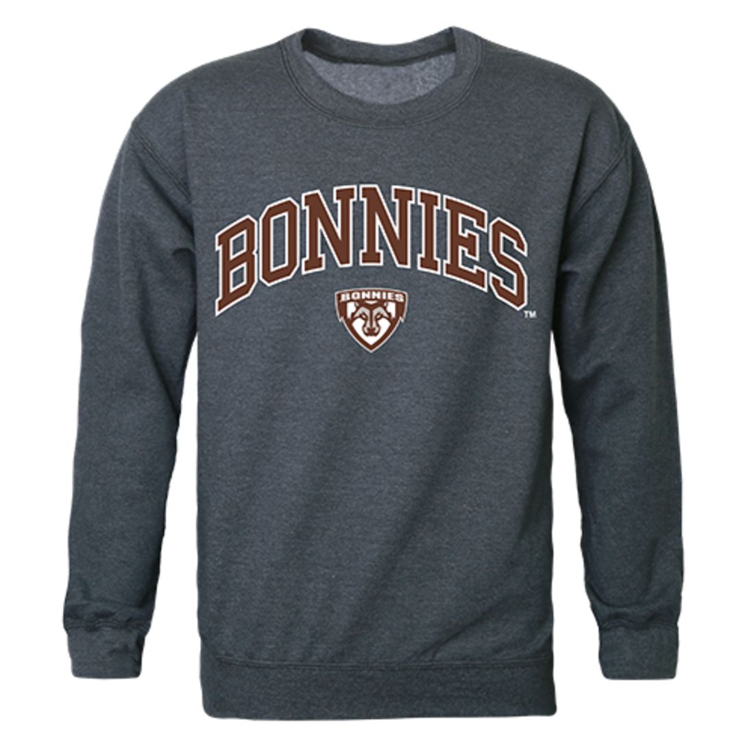 SBU St. Bonaventure University Campus Crewneck Pullover Sweatshirt Sweater Heather Charcoal-Campus-Wardrobe