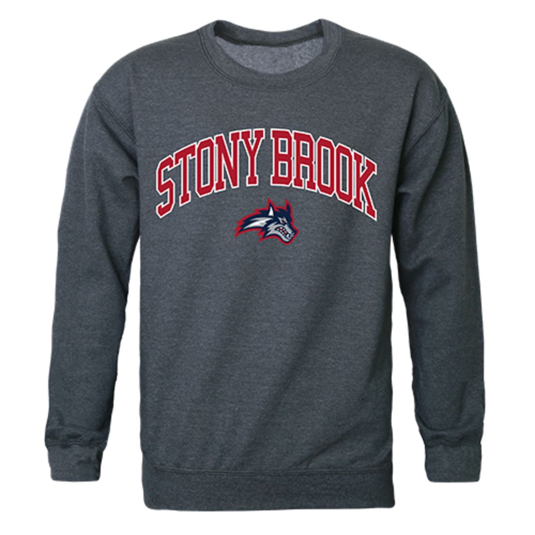 Stony Brook University Campus Crewneck Pullover Sweatshirt Sweater Heather Charcoal-Campus-Wardrobe