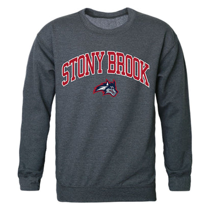 Stony Brook University Campus Crewneck Pullover Sweatshirt Sweater Heather Charcoal-Campus-Wardrobe