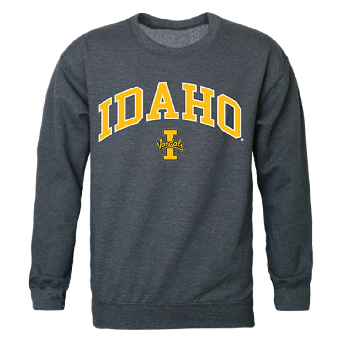 University of Idaho Campus Crewneck Pullover Sweatshirt Sweater Heather Charcoal-Campus-Wardrobe