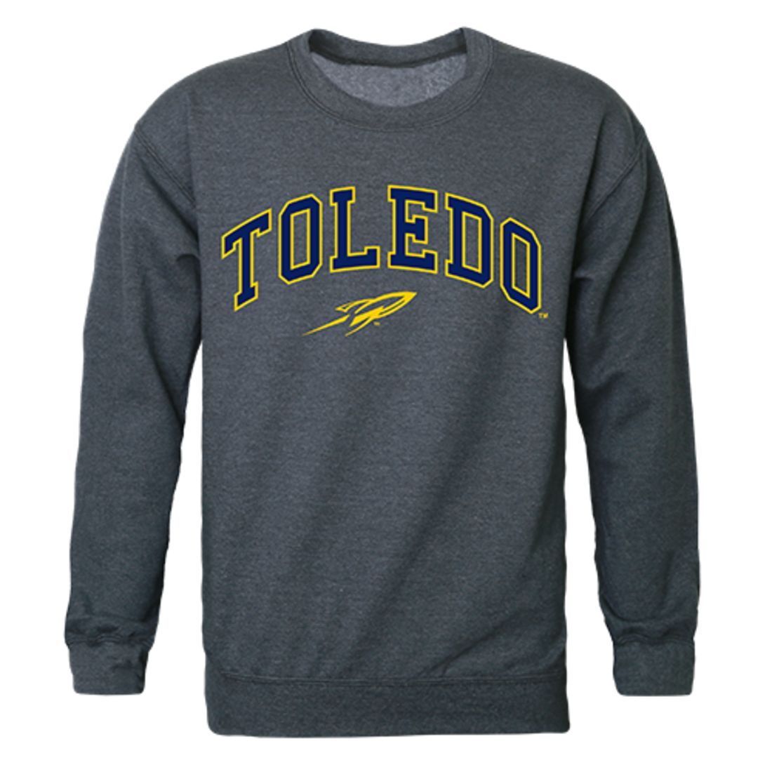 University of Toledo Campus Crewneck Pullover Sweatshirt Sweater Heather Charcoal-Campus-Wardrobe