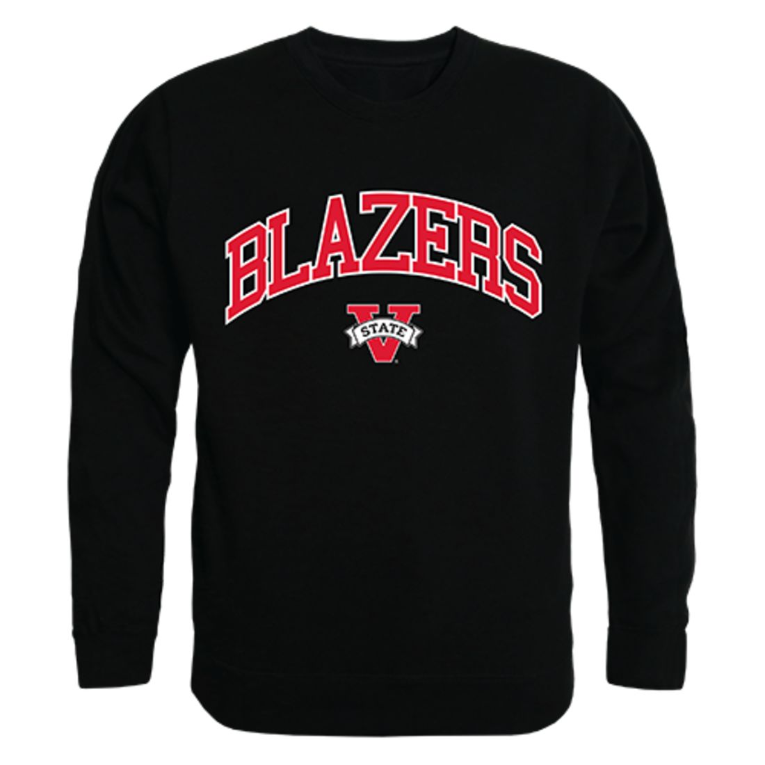 Valdosta V-State University Campus Crewneck Pullover Sweatshirt Sweater Black-Campus-Wardrobe