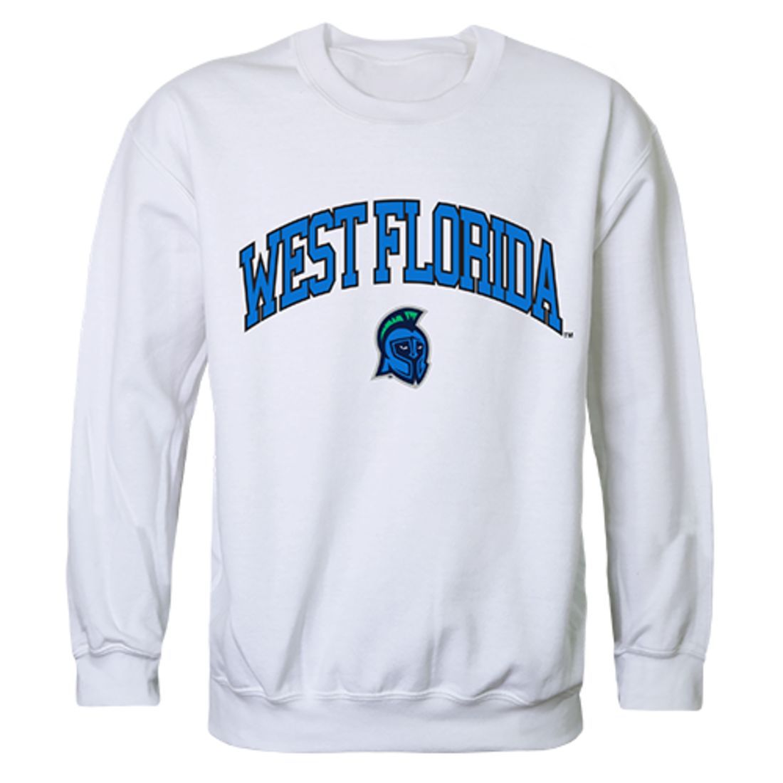 UWF University of West Florida Campus Crewneck Pullover Sweatshirt Sweater White-Campus-Wardrobe