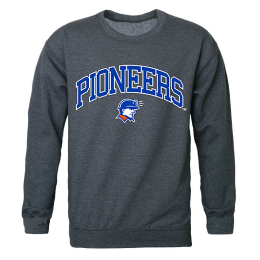 UW University of Wisconsin Platteville Campus Crewneck Pullover Sweatshirt Sweater Heather Charcoal-Campus-Wardrobe