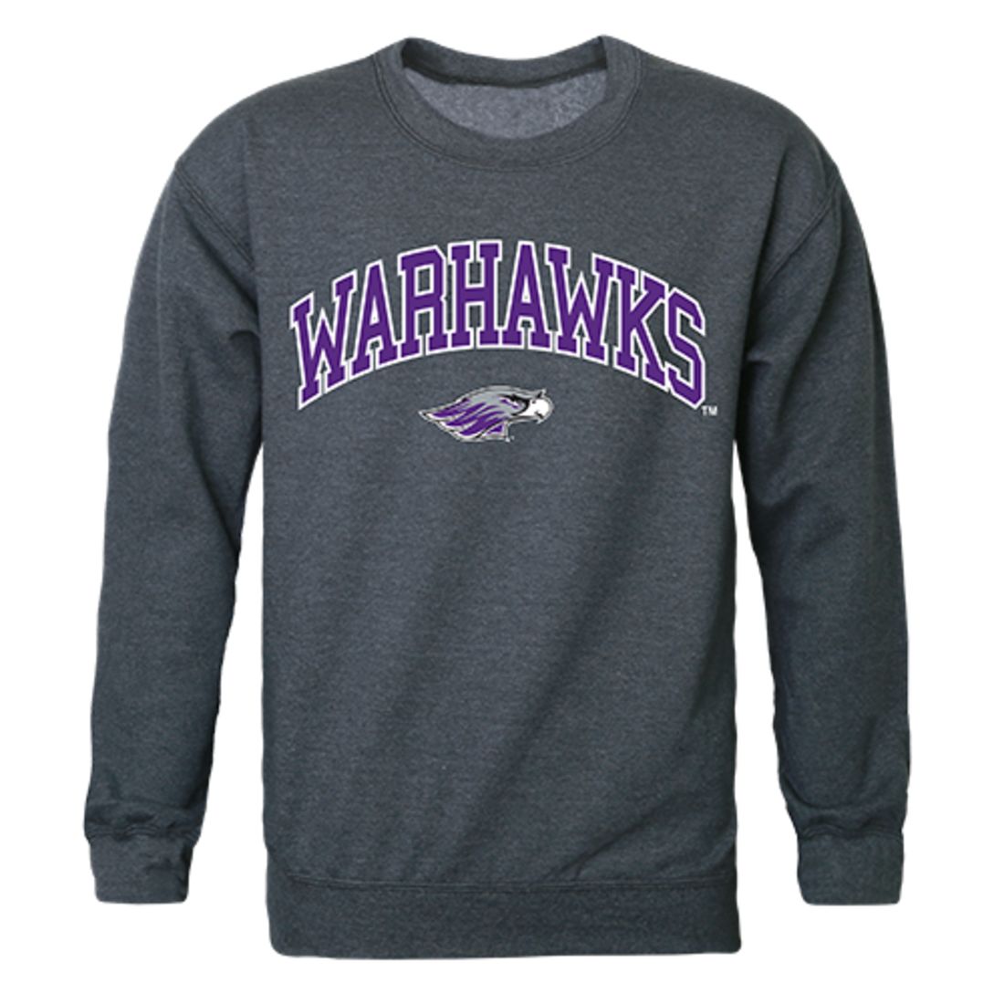 UWW University of Wisconsin Whitewater Campus Crewneck Pullover Sweatshirt Sweater Heather Charcoal-Campus-Wardrobe