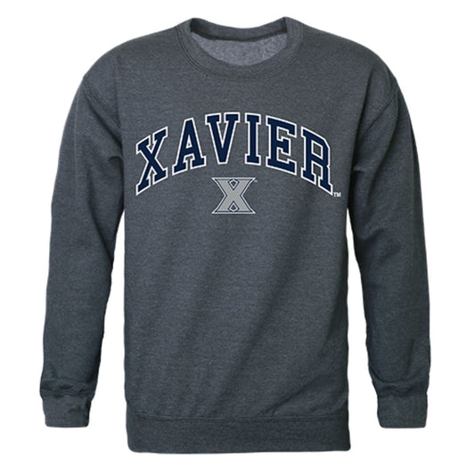 Xavier University Campus Crewneck Pullover Sweatshirt Sweater Heather Charcoal-Campus-Wardrobe