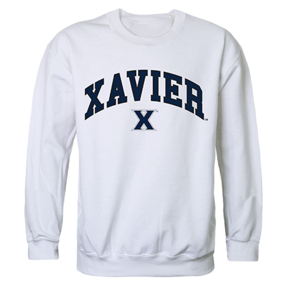 Xavier University Campus Crewneck Pullover Sweatshirt Sweater White-Campus-Wardrobe
