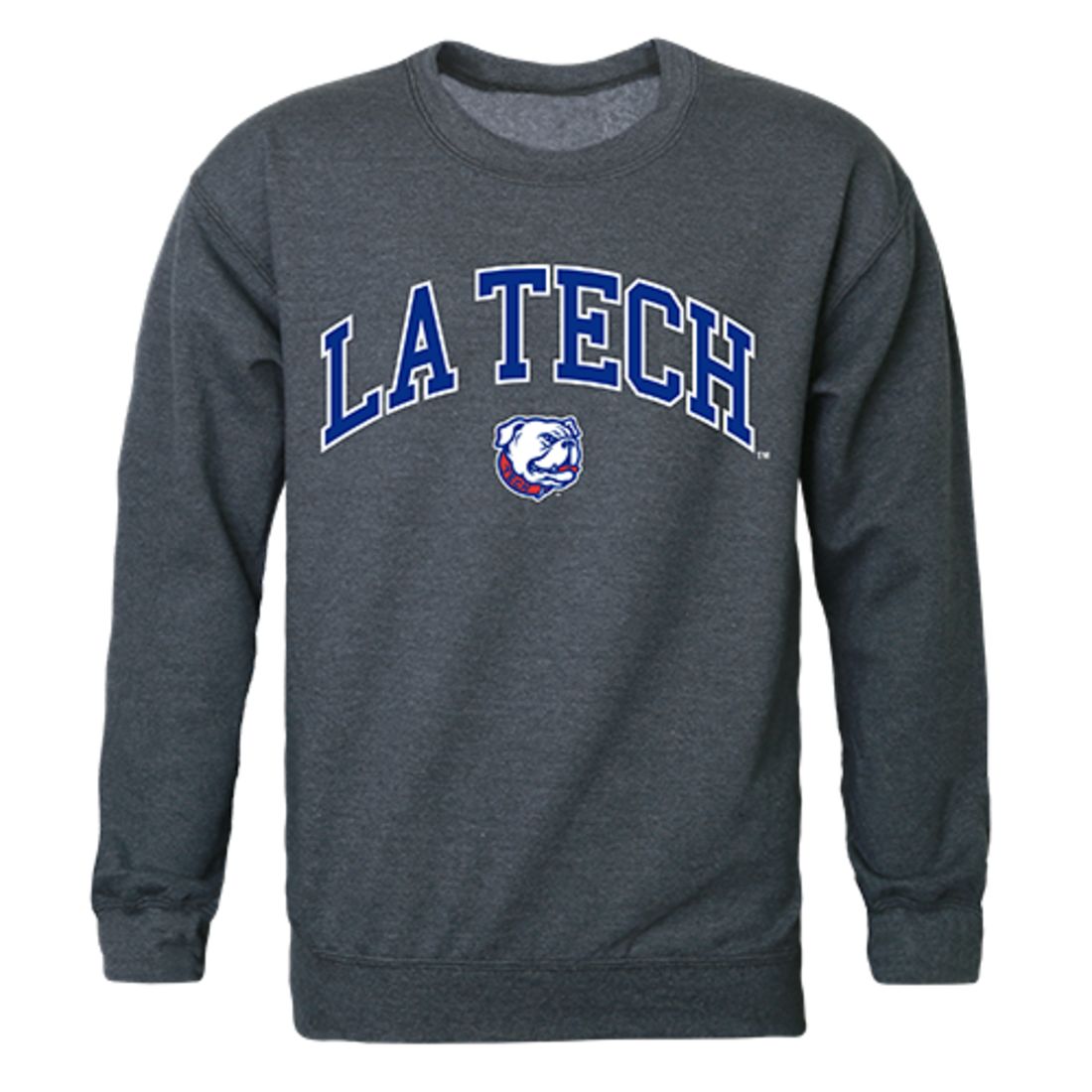 Louisiana Tech University Campus Crewneck Pullover Sweatshirt Sweater Heather Charcoal-Campus-Wardrobe