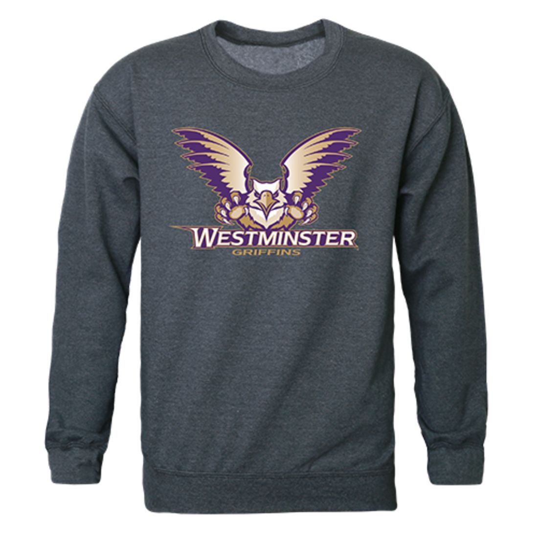 Westminster College Campus Crewneck Pullover Sweatshirt Sweater Heather Charcoal-Campus-Wardrobe