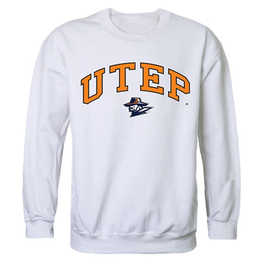 UTEP University of Texas at El Paso Campus Crewneck Pullover Sweatshirt Sweater White-Campus-Wardrobe