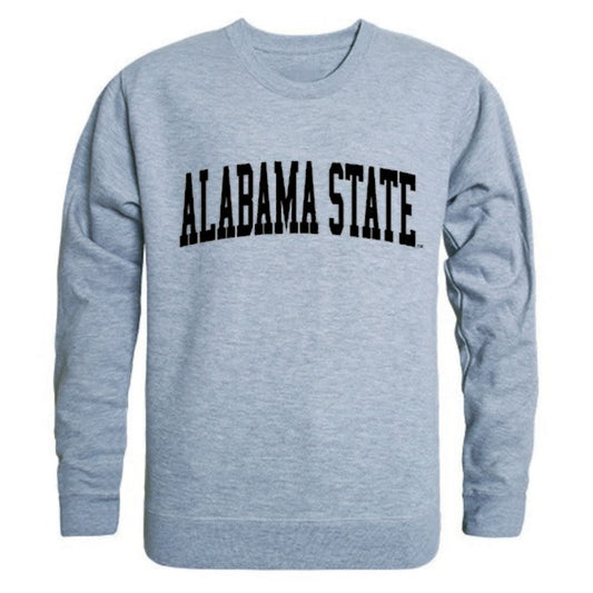 ASU Alabama State University Game Day Crewneck Pullover Sweatshirt Sweater Heather Grey-Campus-Wardrobe