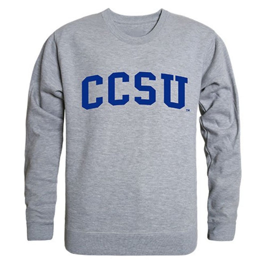 CCSU Central Connecticut State University Game Day Crewneck Pullover Sweatshirt Sweater Heather Grey-Campus-Wardrobe
