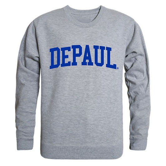 DePaul University Game Day Crewneck Pullover Sweatshirt Sweater Heather Grey-Campus-Wardrobe