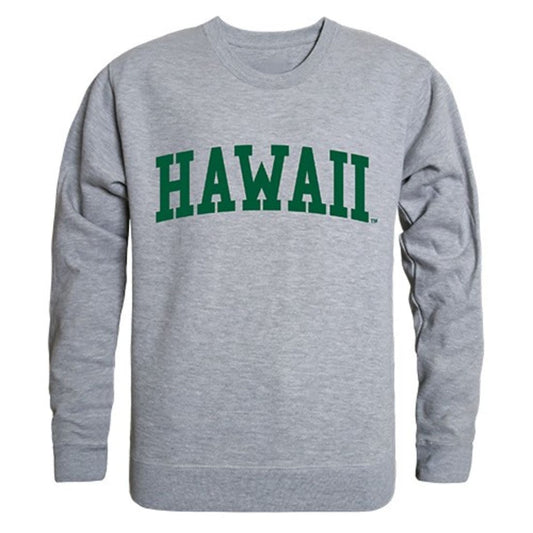 University of Hawaii Rainbow Game Day Crewneck Pullover Sweatshirt Sweater Heather Grey-Campus-Wardrobe