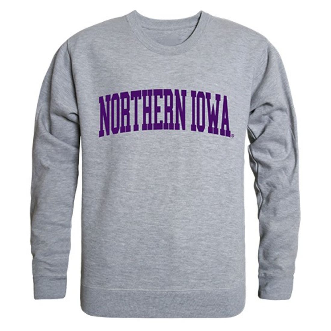 UNI University of Northen Iowa Game Day Crewneck Pullover Sweatshirt Sweater Heather Grey-Campus-Wardrobe