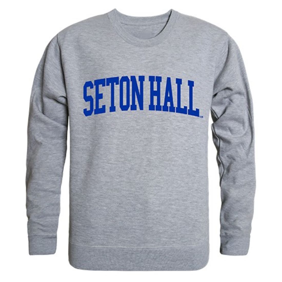 SHU Seton Hall University Game Day Crewneck Pullover Sweatshirt Sweater Heather Grey-Campus-Wardrobe