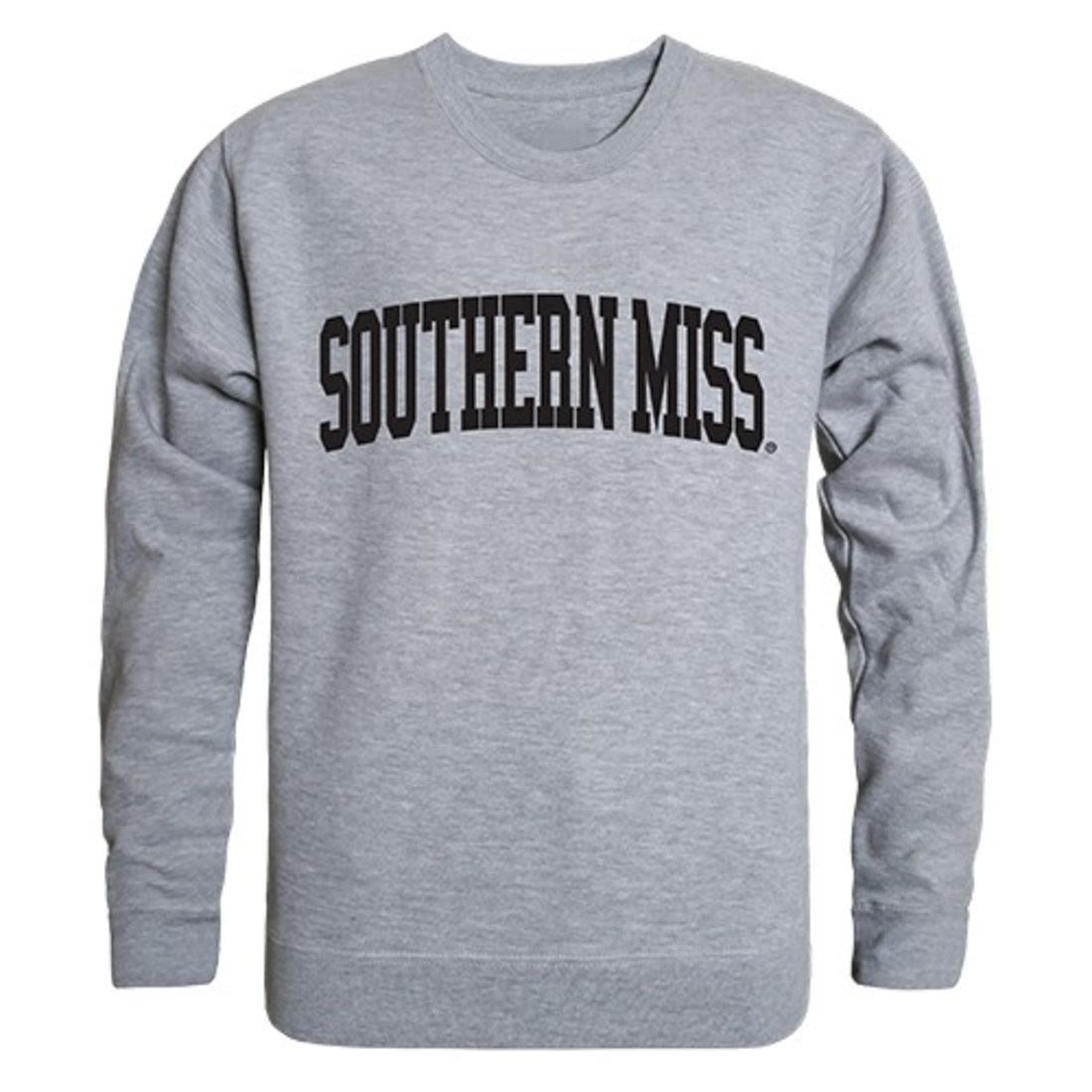 USM University of Southern Mississippi Game Day Crewneck Pullover Sweatshirt Sweater Heather Grey-Campus-Wardrobe