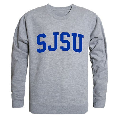 SJSU San Jose State University Game Day Crewneck Pullover Sweatshirt Sweater Heather Grey-Campus-Wardrobe