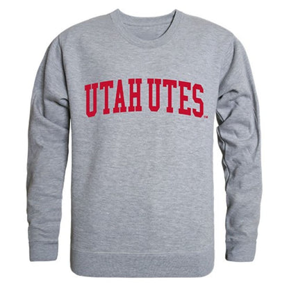 University of Utah Game Day Crewneck Pullover Sweatshirt Sweater Heather Grey-Campus-Wardrobe