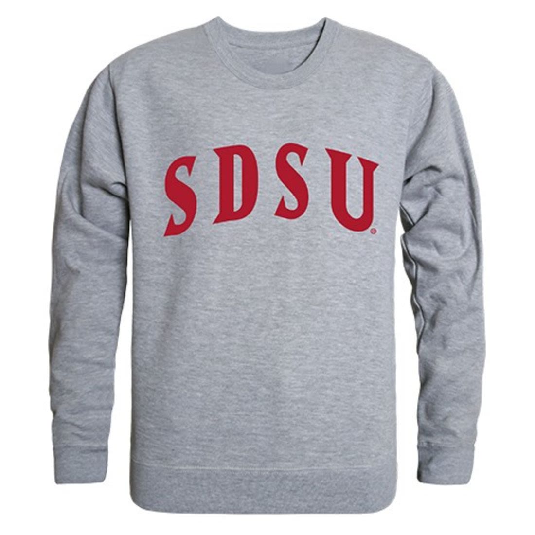 SDSU San Diego State University Game Day Crewneck Pullover Sweatshirt Sweater Heather Grey-Campus-Wardrobe