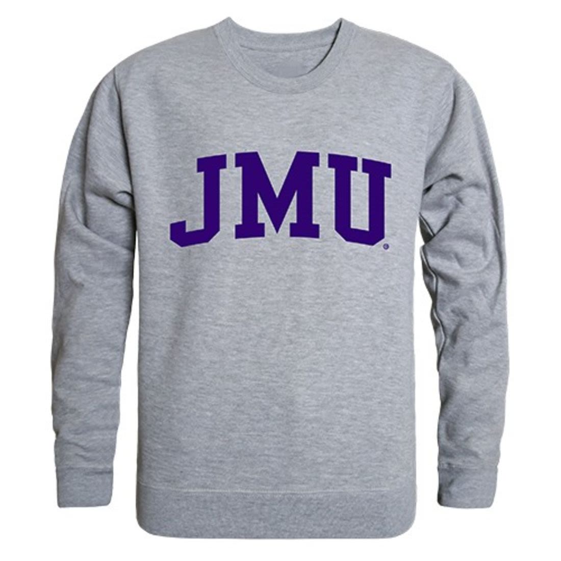 JMU James Madison University Game Day Crewneck Pullover Sweatshirt Sweater Heather Grey-Campus-Wardrobe