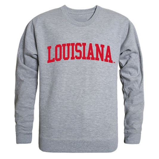 UL University of Louisiana at Lafayette Game Day Crewneck Pullover Sweatshirt Sweater Heather Grey-Campus-Wardrobe