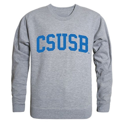 CSUSB California State University San Bernardino Game Day Crewneck Pullover Sweatshirt Sweater Heather Grey-Campus-Wardrobe