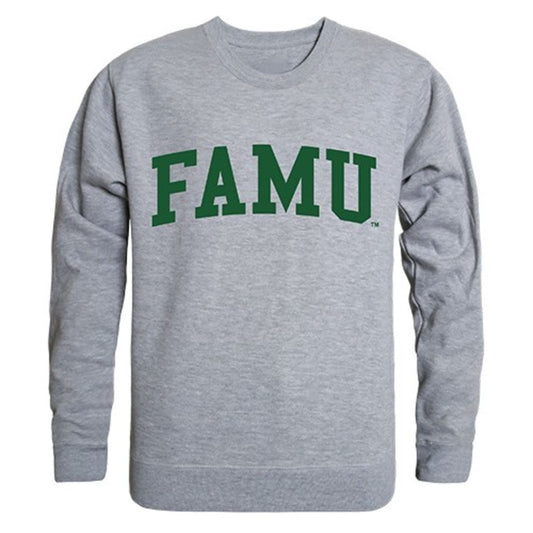 FAMU Florida A&M University Game Day Crewneck Pullover Sweatshirt Sweater Heather Grey-Campus-Wardrobe