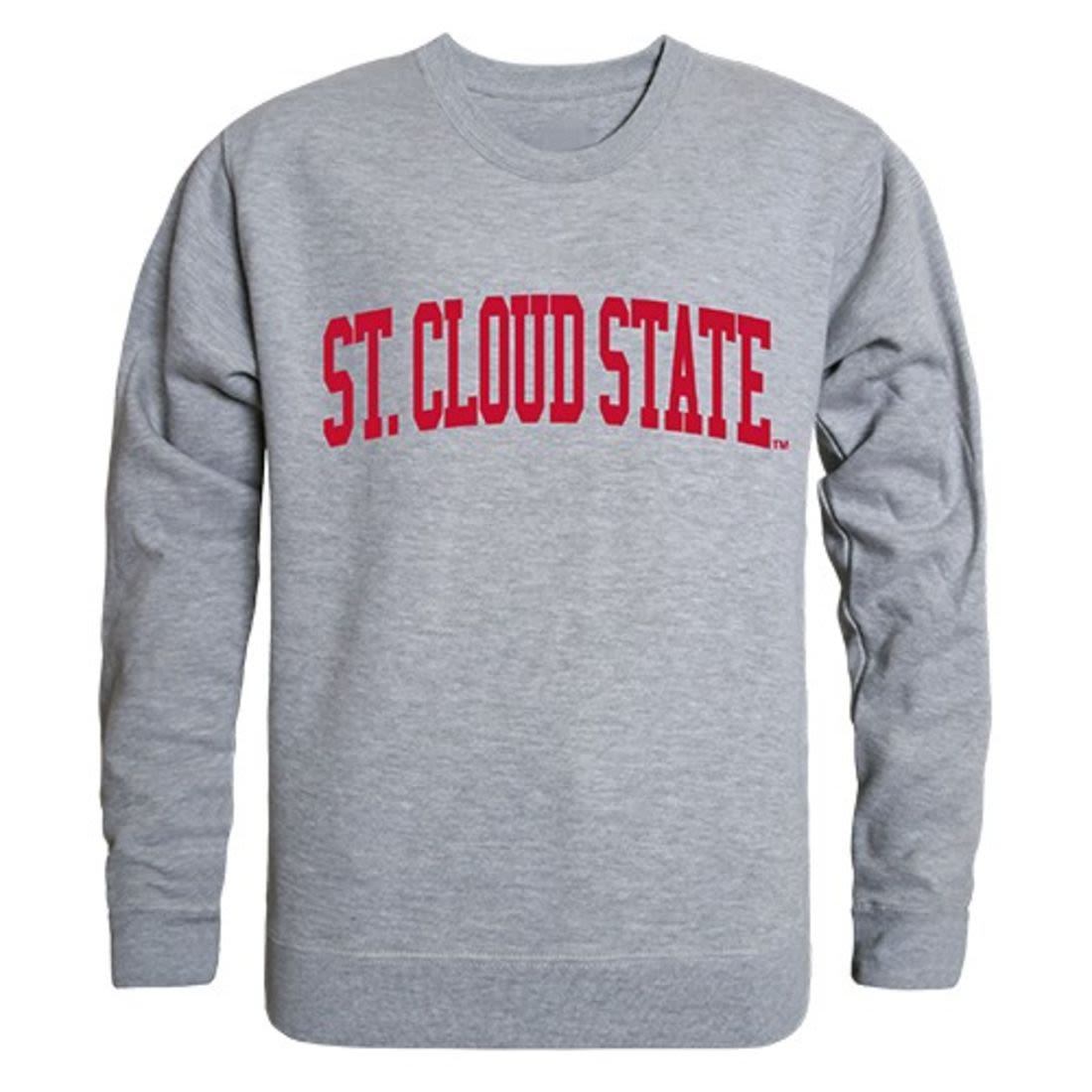 St. Cloud State University Game Day Crewneck Pullover Sweatshirt Sweater Heather Grey-Campus-Wardrobe