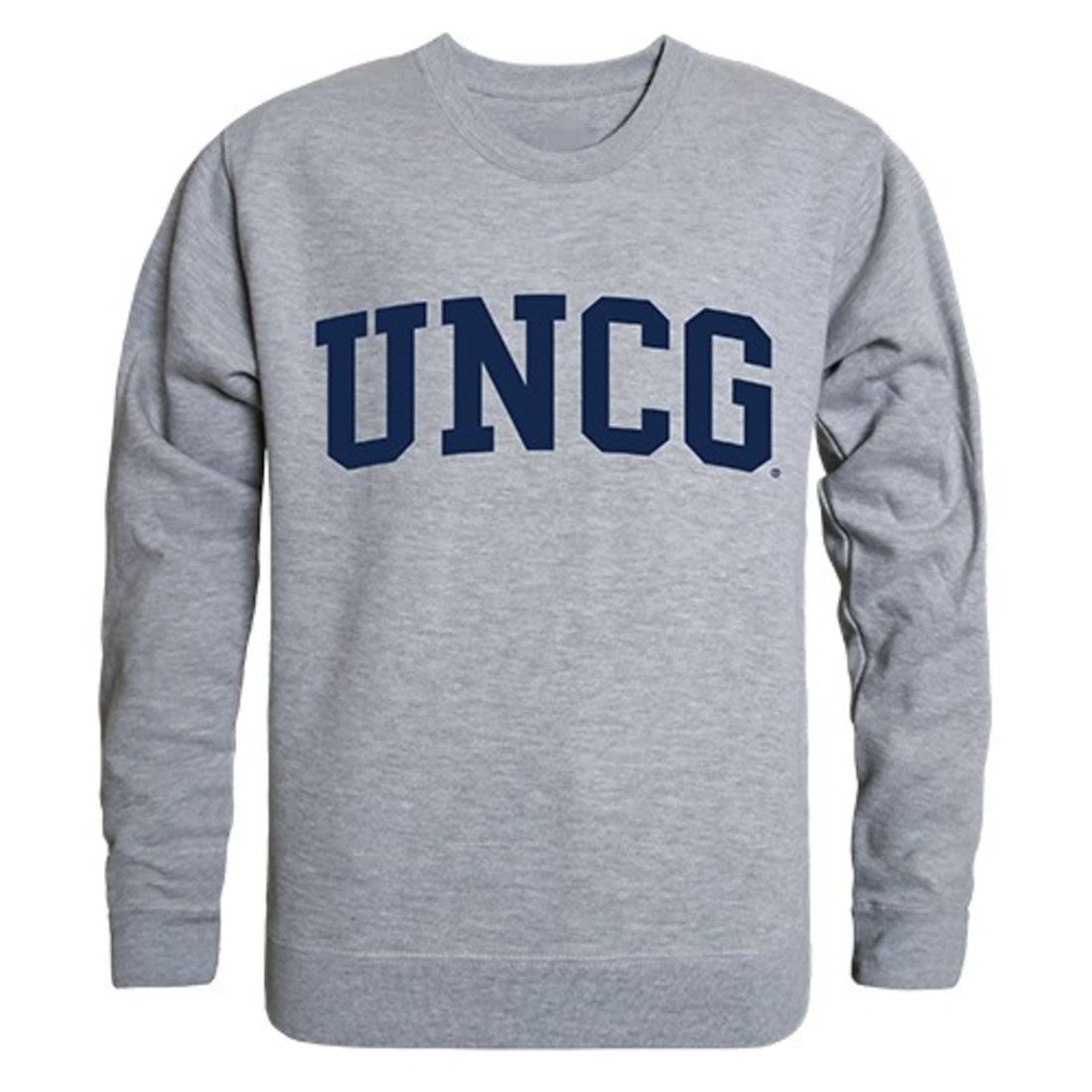 UNCG University of North Carolina at Greensboro Game Day Crewneck Pullover Sweatshirt Sweater Heather Grey-Campus-Wardrobe