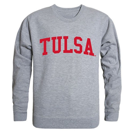 University of Tulsa Golden Game Day Crewneck Pullover Sweatshirt Sweater Heather Grey-Campus-Wardrobe