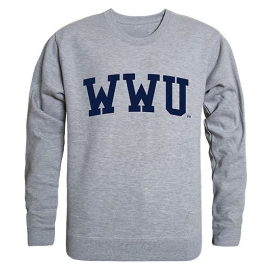WWU Western Washington University Game Day Crewneck Pullover Sweatshirt Sweater Heather Grey-Campus-Wardrobe