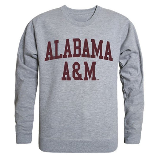 AAMU Alabama A&M University Game Day Crewneck Pullover Sweatshirt Sweater Heather Grey-Campus-Wardrobe