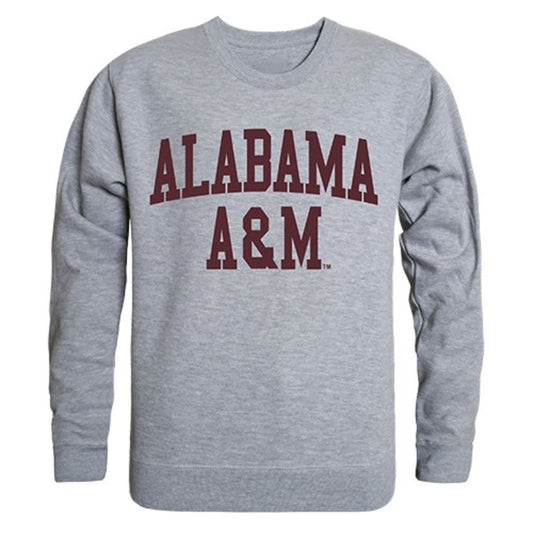 AAMU Alabama A&M University Game Day Crewneck Pullover Sweatshirt Sweater Heather Grey-Campus-Wardrobe