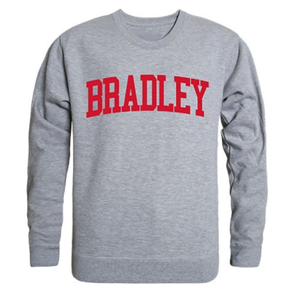 Bradley University Game Day Crewneck Pullover Sweatshirt Sweater Heather Grey-Campus-Wardrobe