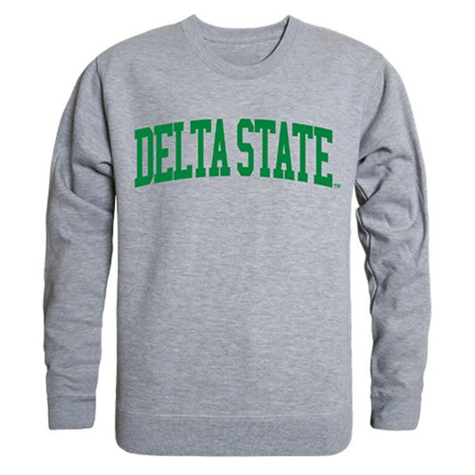 DSU Delta State University Game Day Crewneck Pullover Sweatshirt Sweater Heather Grey-Campus-Wardrobe